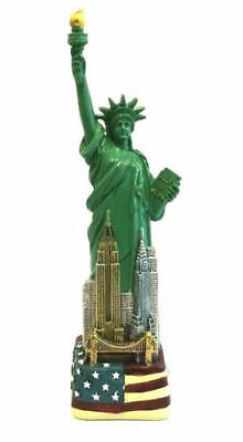 6" Statue Of Liberty Figurine W.flag Base And New York City Skylines From Nyc