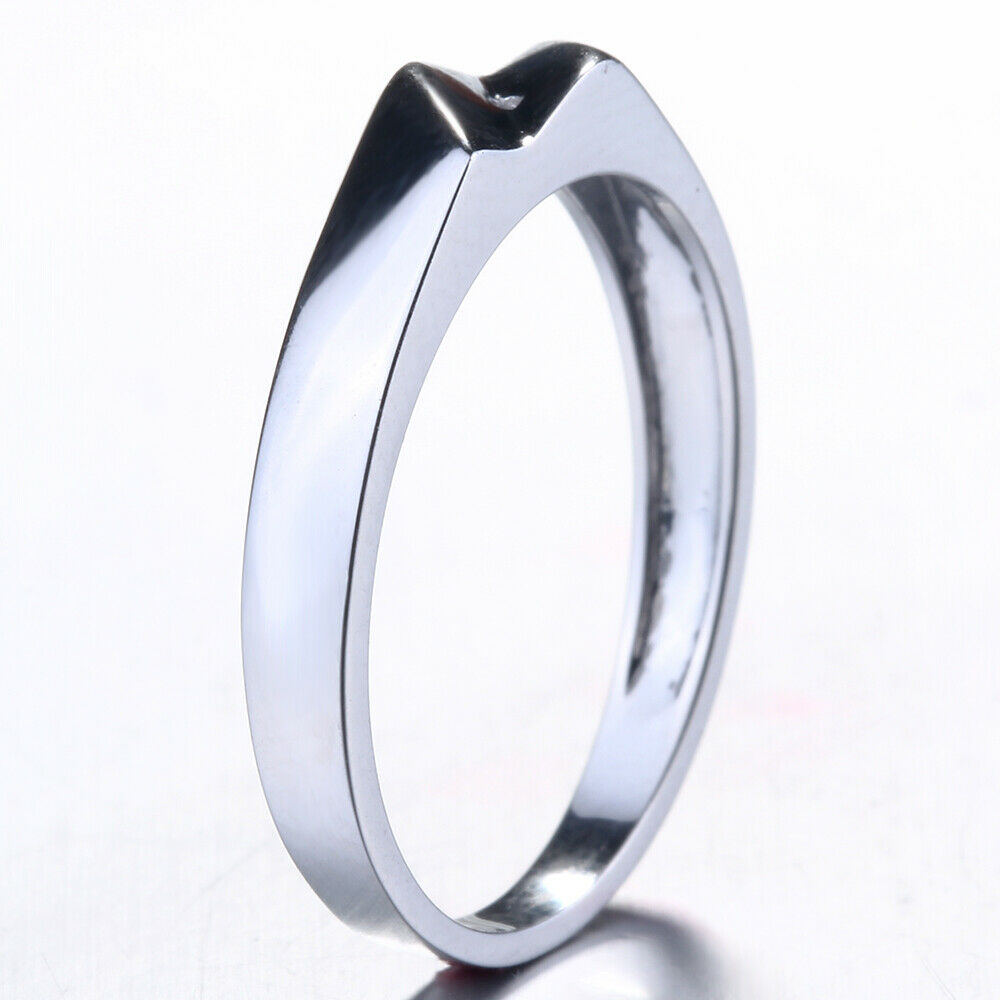 Sterling Silver Eternal Band Engagement Women Semi Mount Ring Tension Setting