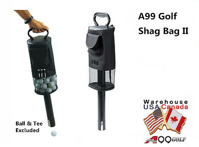 A99 Golf Shag Bag Ball Pick Up Storage With Convenient Pocket And Tee Holder